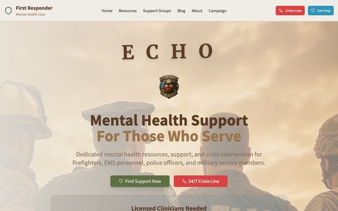 Responder Haven site preview
